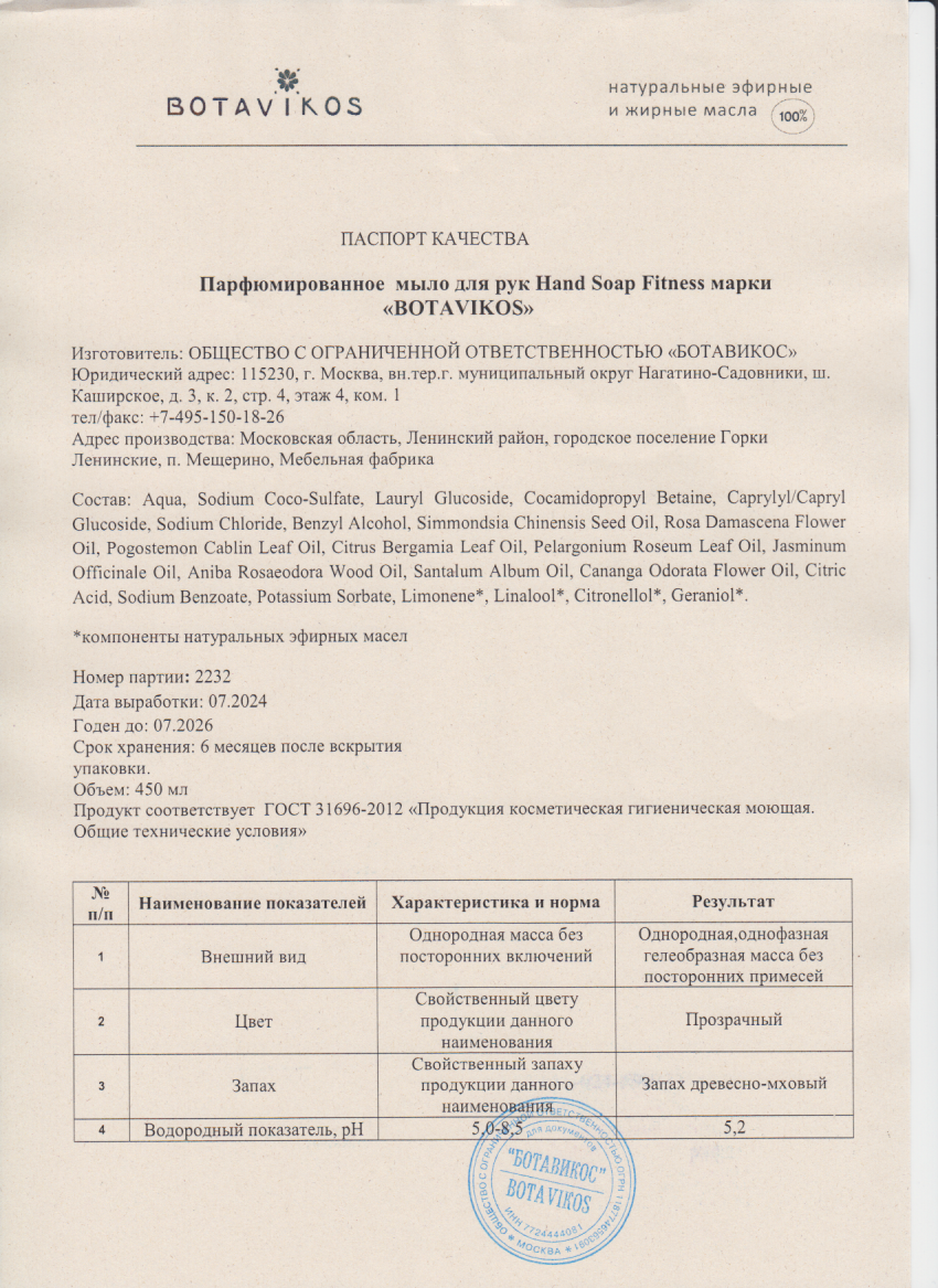 Паспорт №072024